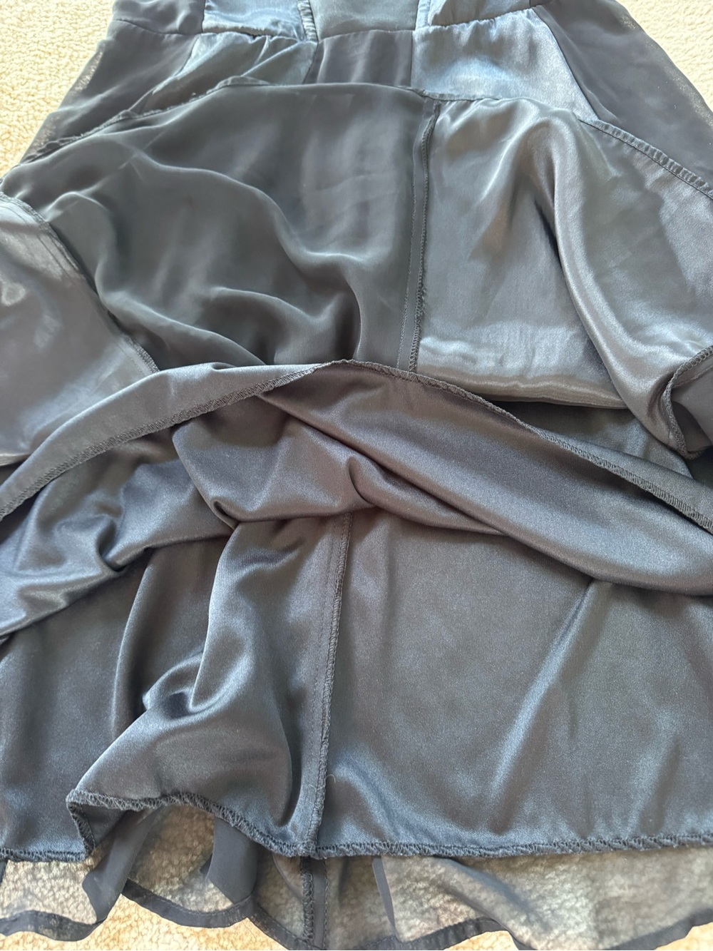 Size large L le chateau Black Strapless Satin Cocktail Dress corset style satin - Picture 11 of 15